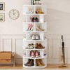 Aheaplus 7-Tier Shoe Rack, 28-32 Pair Rotating Shoe Rack Tower - 2 of 4