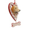 Kurt S. Adler 4.5 Inch Dog In Heart W/ Bone Canine Best Friend Tree Ornaments - 2 of 2