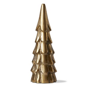 TAG Cast Aluminum Gold Metal Christmas Tree Decor Medium for Tabletop or Mantel, 8 inch - 1 of 2