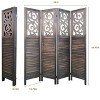 Dovelina 6FT Room Dividers, Wood Room Divider Partition Room Wooden Carved Folding Privacy Screens Foldable Panel Wall Divider for Office Restaurant - 4 of 4