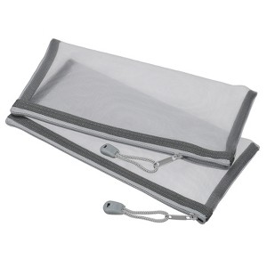 Unique Bargains Travel Office Nylon Mesh Zipper Pencil Case Storage Pockets 6 Pcs - 1 of 4