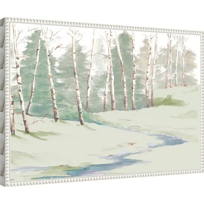 Winter Wood Landscape Canvas Print with Beaded Frame