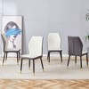 Okak Modern Dining Chairs Set of 4, Upholstered cosy Chairs with Stylish Patterned Backrest & Sturdy Metal Legs for Kitchen/Office/Bedroom - 2 of 4