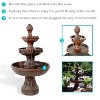 Sunnydaze 43"H Electric Fiberglass and Resin 3-Tier Flower Blossom Outdoor Water Fountain - 2 of 4