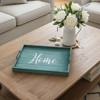 HomeRoots 16" Aqua And White Home Serving Tray With Handles - 2 of 4