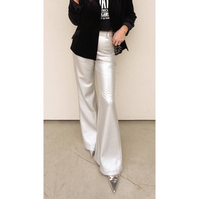 Women's Faux Leather Flare Pant - AMYLYNN