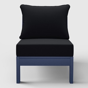 WestinTrends  Avalon Outdoor HDPE Deep Seating Modular Armless Patio Chair with Patio Cushions - 1 of 4