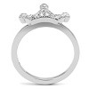 Slickblue Polished Silver Stainless Steel Women's Ring with Clear Cubic Zirconia, Size 5-10 - 3 of 4