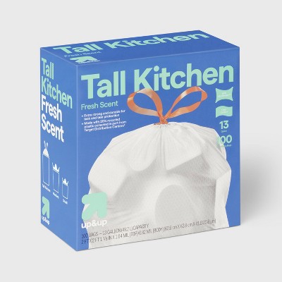 UltraStretch Tall Kitchen Drawstring Trash Bags - Fresh Scent - 13gal/100ct - up&up™: Odor Control, BPA-Free