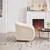 Sapphtopaz Accent Chair with 360°Swivel, Upholstered Barrel Chair with Pumpkin-Shaped Armrests Chair for Bedroom, Living Room, Office - 3 of 4