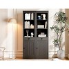 71 inch Tall Bookcase with Drawers & Doors, 3-Tier Open Bookshelf with Adjustable Shelves, Narrow Storage Cabinet for Living Room, Office, Bedroom - 4 of 4