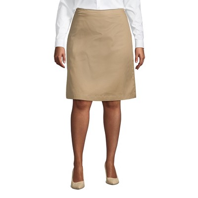 Lands' End School Uniform Women's Plus Size Blend Chino Skort Top Of ...