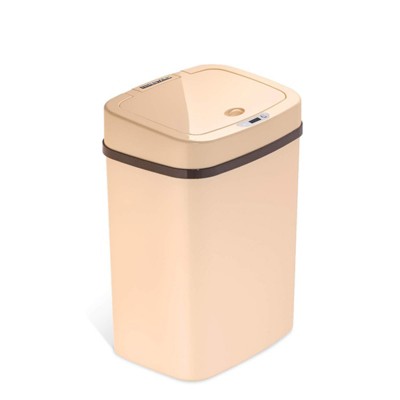 SEVOBAL Indoor Trash Cans Bedroom or Bathroom Automatic Touchless Infrared Motion Sensor Trash Can, 12L ABS Plastic Trashcan, Beige, 10.3"*7.8"*14.1"