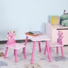 Qaba 3-Piece Kids Wooden Table and Chair Set with Crown Pattern Gift for Girls Toddlers Arts Reading Writing Age 2-4 Years Pink - image 3 of 4