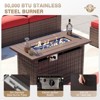 Aoxun 8-Piece Wicker Patio Set with Fire Pit Table, Thick Burgundy Cushions & Brown Rattan  Outdoor Sectional for Backyard, Garden, or Poolside - 4 of 4