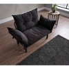 TiramisuBest Metal Legs Futon Loveseat, Black Chenille Upholstery, Compact 2-Seater Sofa, Durable Metal Frame, Easy Assembly - 3 of 4