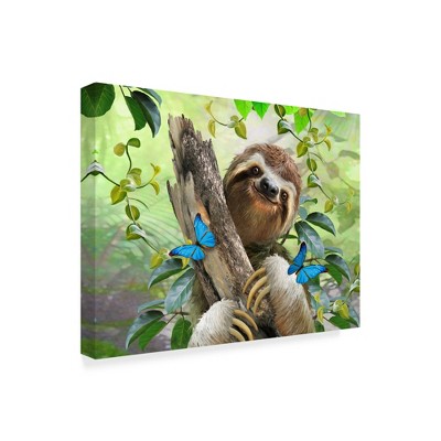 Trademark Fine Art -Howard Robinson 'Happy Sloth' Canvas Art