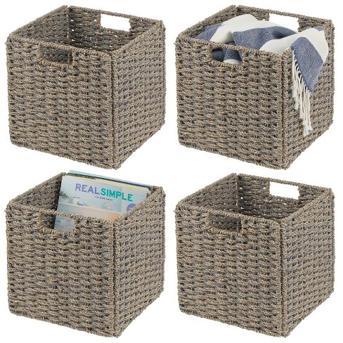 3-Section Wicker Baskets for Shelves, Hand-Woven Paper Rope Wicker Storage  Basket, Toilet Paper Basket for Toilet Tank Top, Baskets for Organizing  Bathroom, 2-Pack