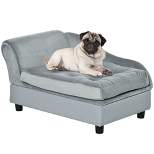 PawHut Fancy Dog Bed for Small Dogs with Hidden Storage, Small Dog Couch with Soft Foam, Dog Sofa Bed, Cushy Dog Bed, Pet Furniture for Puppies