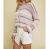 Women's Multicolor Stripe Pullover Crop Sweater - mystree - 2 of 4