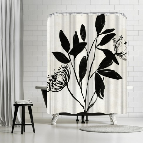 Americanflat Unafraid I By Pi Creative, Black And White Tulip Shower Curtain