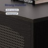 ChicFurnit Decorative Storage Cabinet Rattan TV Stand with Ample Storage for Living Room or Bedroom, Black, 53.9"*13.8"*18.9" - 4 of 4