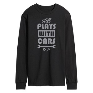 Men's - Instant Message - Plays With Cars Still Long Sleeve Graphic T-Shirt - 1 of 4