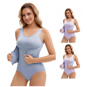 INSPIRE CHIC Women's 3 Rows Waist Cincher Butt Tummy Control Full Shapewear Body Shaper 3 Packs - 1 of 4