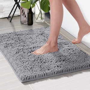 Deconovo Plush Chenille Bath Rug Non-Slip, Washable Comfort Mat - 1 of 4