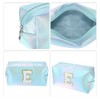 Unique Bargains Women's Durable Letter E Cosmetic Bag Blue 1 Pc - 3 of 3