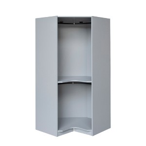 TIRAMISUBEST Polygon Corner Wardrobe - Mobile Lateral Filing Cabinet, Locking Wheels, Adjustable Shelf - 1 of 4