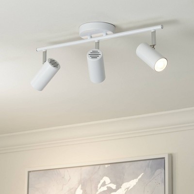 White Metal 3-Head LED Ceiling Track Light Fixture