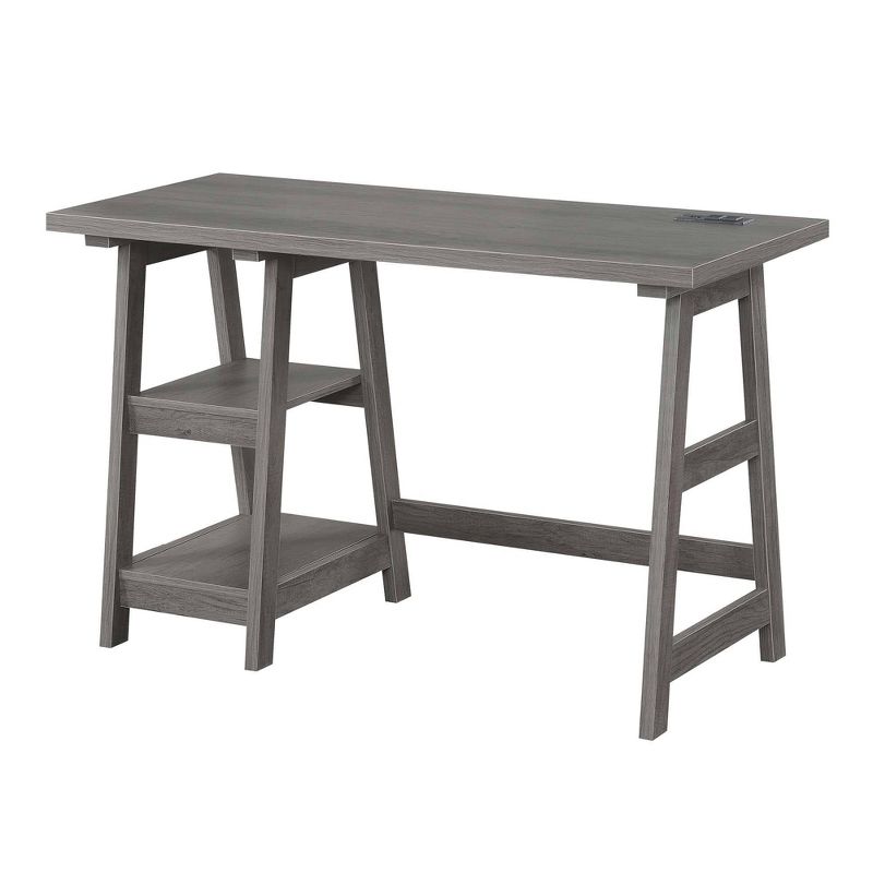 Designs2Go Trestle Desk with Charging Station and Shelves - Breighton Home, 1 of 7