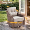 POCASSY 7 Piece 6 inch Thick Upholstered Cushion Patio Furniture Set with Fire Pit Table, All Weather Brown Wicker Outdoor Conversation Set for Deck - 4 of 4