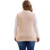 Women's Plus Size Knitted Crew Neck Sleeveless Casual Sweater Vest with Pocket - Agnes Orinda - 4 of 4