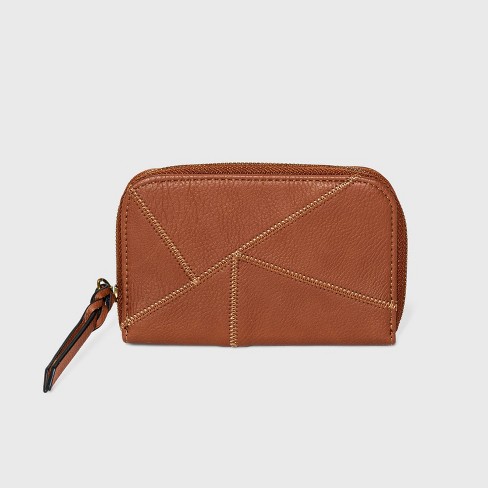 Check Print Small Zip Wallet - Universal Thread Rust