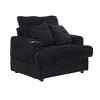 PAGED Modern 39 Inch Accent Chair and Ottoman Sets, Corduroy Fabric Sofa Chair with Cup Holder and 2 Pillows, Living Room Chair for Bedroom - 4 of 4