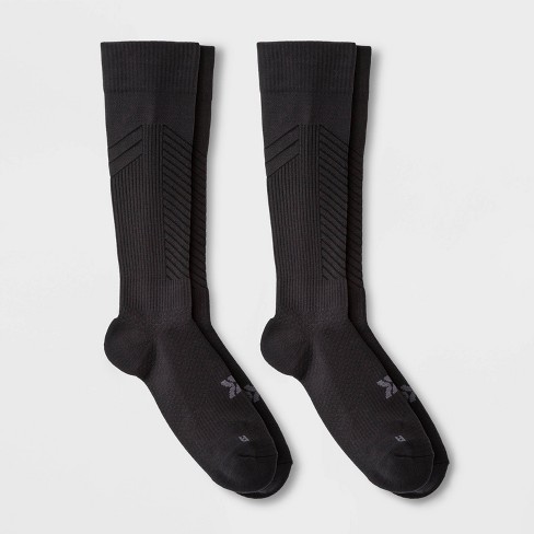 Men's Compression Over The Calf Socks 2pk - All In Motion™ Black 6