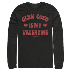 Men's Mean Girls Distressed Glen Coco Is My Valentine Long Sleeve Shirt - 1 of 4