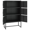 vidaXL Highboard Black Steel Medium Highboard Cabinet Rectangular - Black 31.5" x 13.8" x 53.1" - 4 of 4