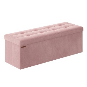 SONGMICS Storage Ottoman Bench Folding Storage Footrest 2 Extra Storage Boxes Hold up to 660 lb - 1 of 4