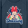 Women's - Disney - Dazzling Minnie Lightweight French Terry Wide Neck Long Sleeve Shirt - 2 of 4