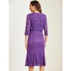 Allegra K Women's Wedding Guest Sleeveless Evening Lace Dress with Open Front Shrug 2 Pcs Outfits Sets - 3 of 4