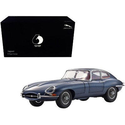 Jaguar E-Type Coupe (RHD) Dark Blue Met. w/Red Interior "E-Type 60th Anniversary" (1961-2021) 1/18 Diecast Model Car by Kyosho