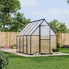 6X9ft Aluminum-Framed Polycarbonate Greenhouse,Heavy Duty with Quick Setup Structure and Roof Vent,Large Enhanced Aluminum Greenhouse Kit for Outdoor - 2 of 4