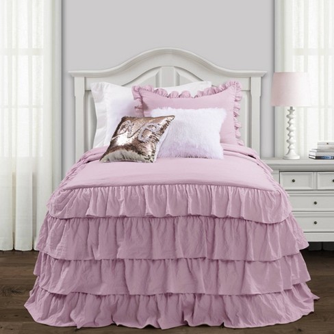 3pc Ella Lace Ruffle Bedspread & Sham Set - Lush Décor : Target