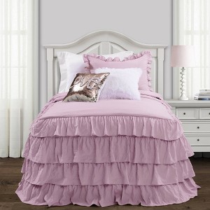 Lush Decor Twin Extra Long 2pc Allison Ruffle Skirt Bedspread Set Lavender, Purple