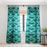 Heather Dutton Night Creatures Teal Single Panel Sheer Window Curtain - Deny Designs