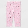 Toddler Girls' 2pk Adaptive Valentine's Day Capri Leggings - Cat & Jack™ Light Pink/Red - 2 of 3