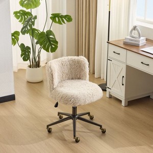 Karl Home | Plush Velvet Swivel Chair Antique Bronze Base With Wheels - 1 of 4